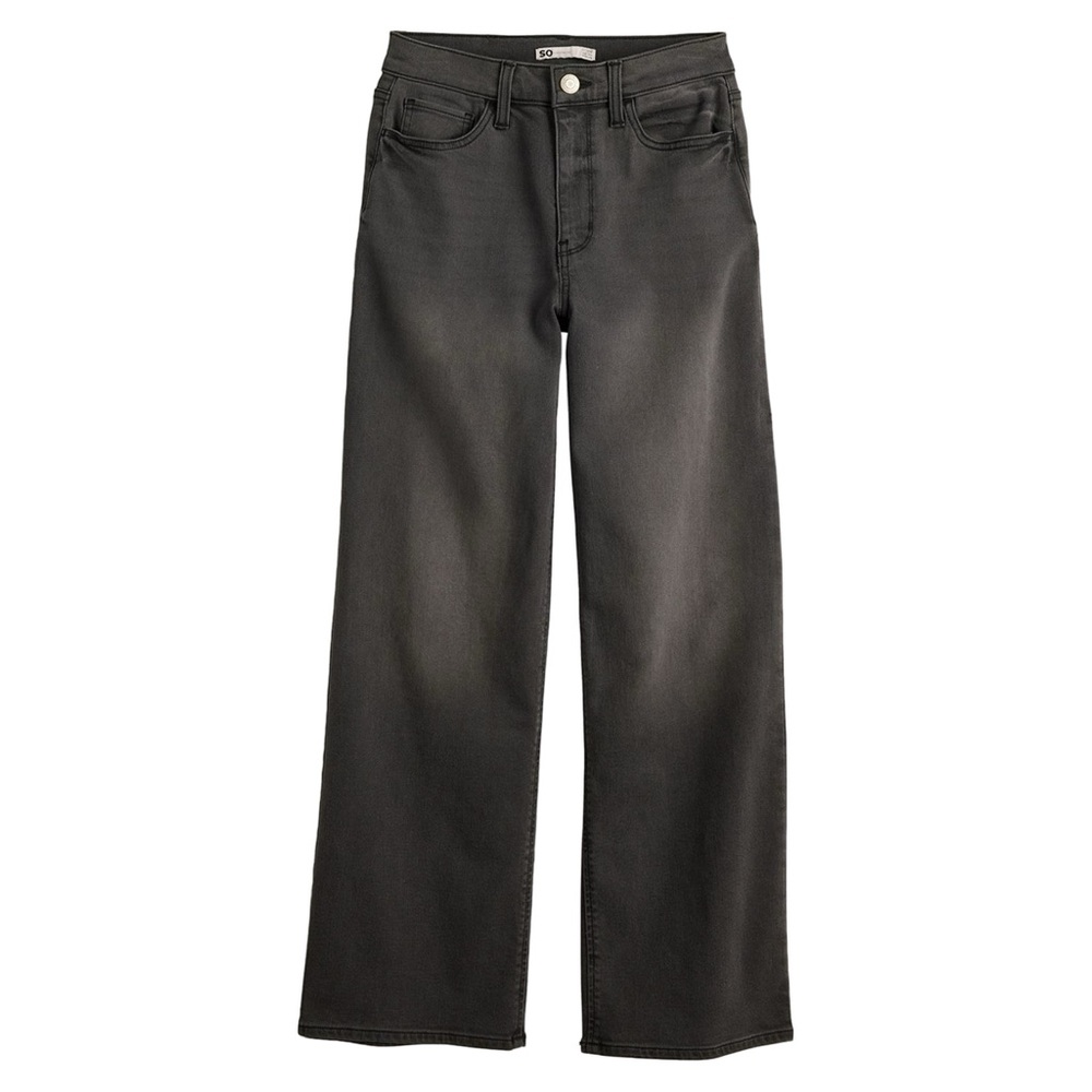 SO Dark Grey Flare Wide Leg Jeans High-Rise Size 13/31W